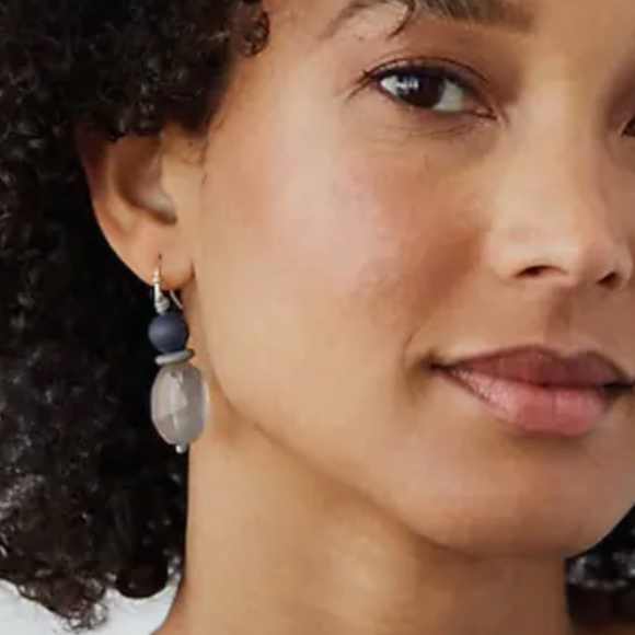 J.Jill NEW Pure Jill Winter Frost Double-stone Drop Earrings NWT - Picture 2 of 3